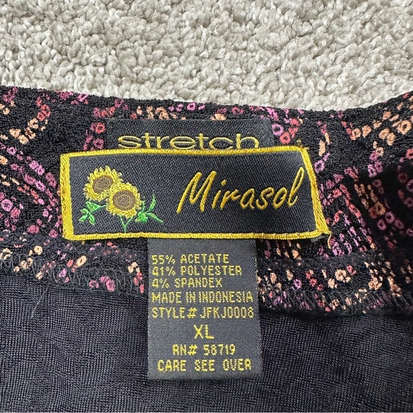 Mirasol Women’s Stretchy Knit Top Cardigan Long Sleeve V-Neck Multicolor Boho M - Picture 7 of 9